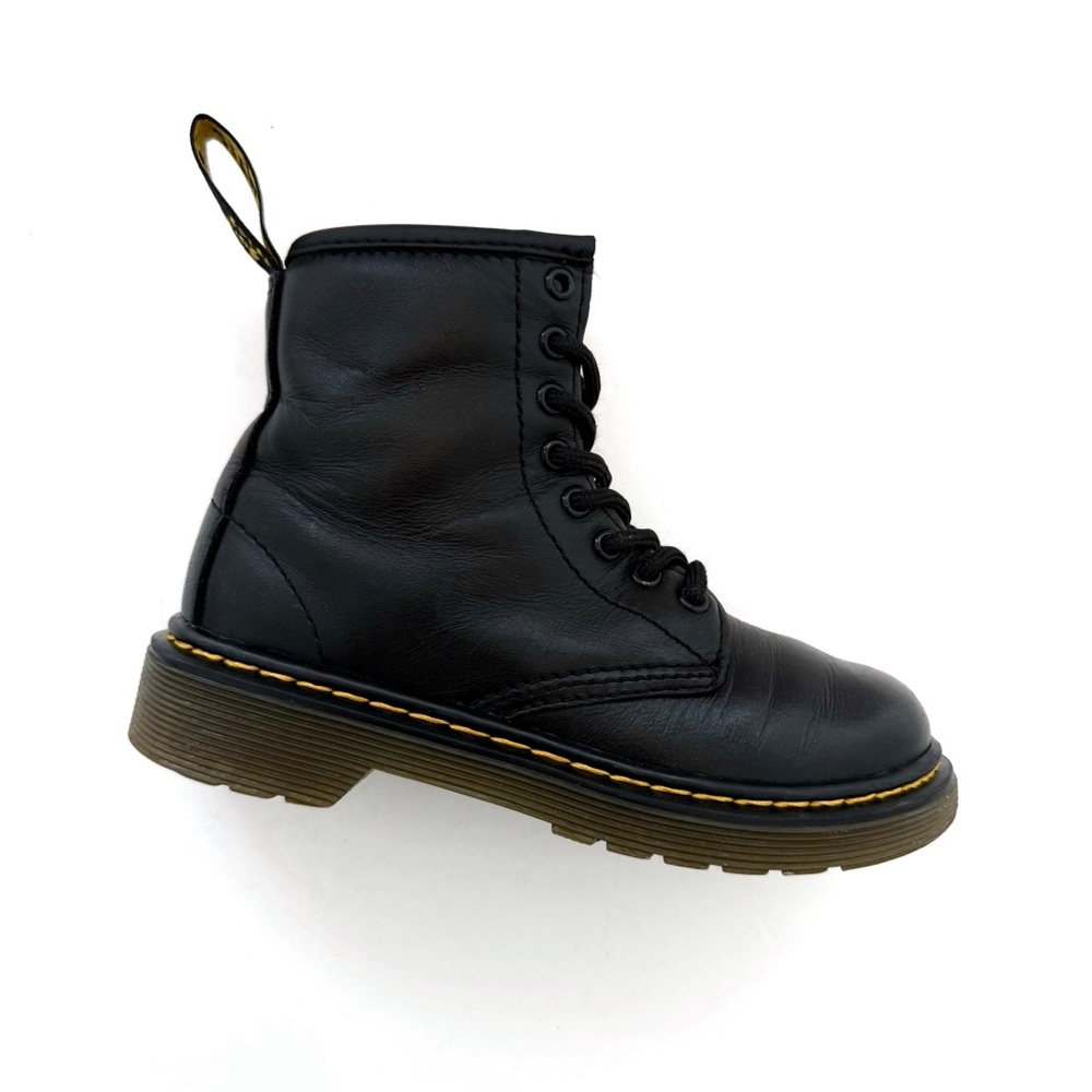 DR. MARTENS 1460 J KIDS BLACK LEATHER LACE UP ANKLE BOOTS